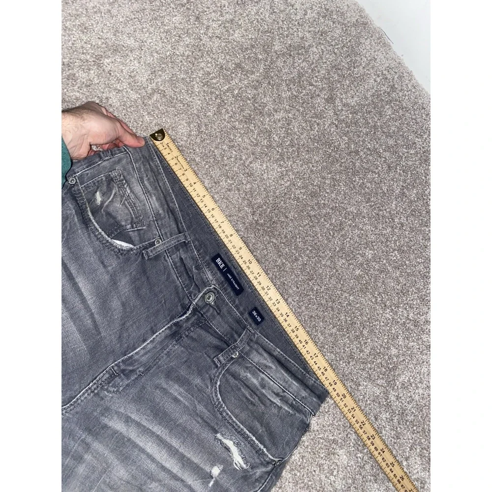 BKE Jake Straight‎ Jeans Mens 38x30 Gray Distressed Stretch Y2K Hipster Trendy